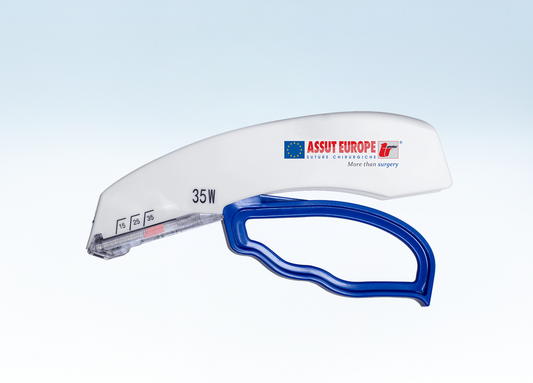 Assut Europe Disposable Skin Stapler – Wide, 35 Staples (Box of 10), Veterinary Use Only